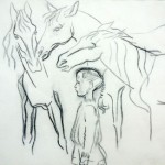 Девочка и кони